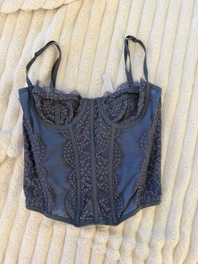 Urban Outfitters Lace Corset Top Blue